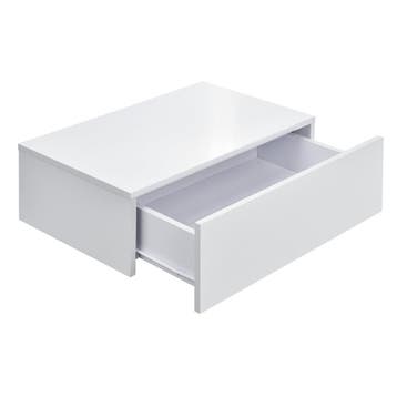 Wandplank met lade set van 2 zwevend 46x30x15 cm wit glanzen, Verzenden, Nieuw