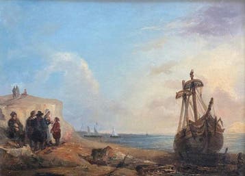 Wijnand Nuijen (1813-1839), Toegeschreven aan - Visservolk, Antiek en Kunst