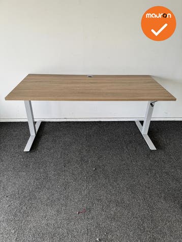 LINAK slinger zit-sta bureau - Zilvergrijs onderstel - 160x8, Werkplek, Ophalen of Verzenden, Gebruikt, Bureau