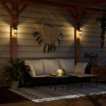 vidaXL Wandlantaarns voor buiten 4 st solar flikkerende vlam, Zonne-energie, Kunststof, Verzenden, Staande lamp