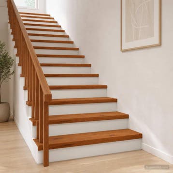 vidaXL Trap Tread 2 st 70 x 30 x 2 cm Bruin Massief, Verzenden, Nieuw