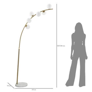 VLOERLAMP GLAMY ARC 6 LUCI CM 130X45X220-246, Ophalen of Verzenden, Nieuw