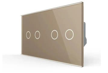 Livolo Touchscreen Schakelaar | Goud | 2+2 | Aan/Uit, Ophalen of Verzenden, Nieuw, Schakelaar