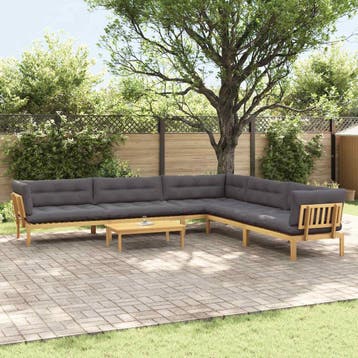 vidaXL 6 Stuk Garden Pallet Sofa Units Massief Acaciahout, Verzenden, Nieuw, 6 zitplaatsen