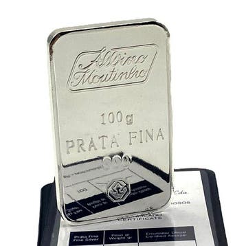 100 gram - Zilver .999 - Albino Moutinho - Met certificaat, Postzegels en Munten