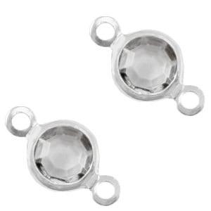 2 x Bedels DQ metaal tussenstuk crystal glas rond 6mm Sil..., Ophalen of Verzenden, Nieuw, Tussenstuk of Tussenkraal