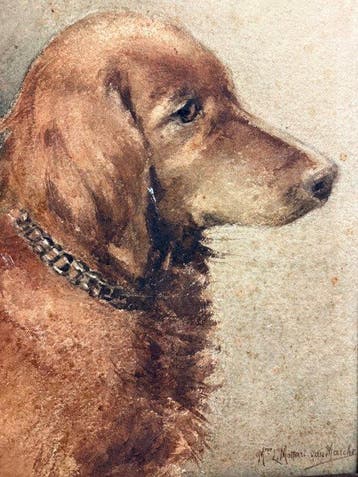 Léonie van Marcke (1862-1936) - Portret van jachthond