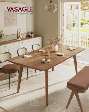Uitschuifbare Eettafel voor 4-8 Personen - Houtkleurig - Ver, Huis en Inrichting, Verzenden, Nieuw