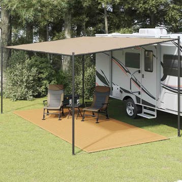 vidaXL Tenttapijt 250x600 cm HDPE zandkleurig, Verzenden, Nieuw