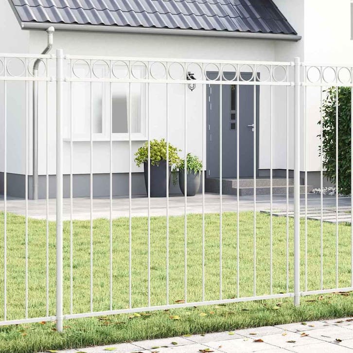 vidaXL Hecelement ASSEN 170 x 200 cm Staal Wit, Tuin en Terras, Schuttingen, Nieuw, IJzer, Verzenden