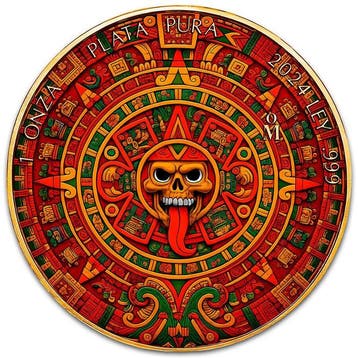 Mexico. 1 Onza 2024 1 oz Mexican Libertad Aztec Calendar 24k