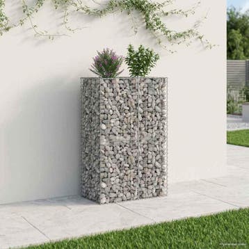 vidaXL Gabion Verhoogd Bed 90 x 50 x 150 cm Gegalvaniseerd, Verzenden, Nieuw, IJzer