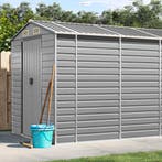 vidaXL Tuinhuis Lichtgrijs 191x470x198 cm Gegalvaniseerd, Tuin en Terras, Tuinhuizen, Verzenden, Nieuw