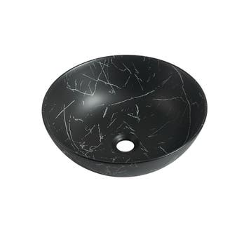 Waskom Luisa 41x41x15cm Nero marmerlook zwart, Verzenden, Nieuw