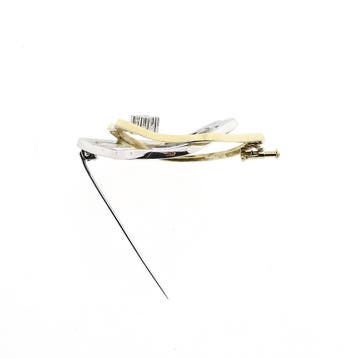 Bicolor gouden broche met diamanten; 0,06 ct., Gebruikt, Ophalen of Verzenden, Met edelsteen, Goud