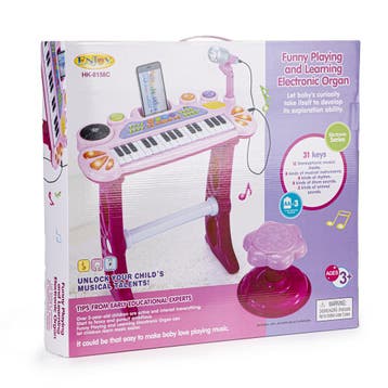 Roze Keyboard met Kruk | +3 Jaar | OP=OP!, Muziek en Instrumenten, Keyboards, Casio, 88 toetsen, Ophalen of Verzenden, Midi-aansluiting
