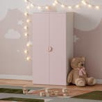 Kinderkast Sandnes 2-deurs 123x60x40 cm wit en roze [en.casa, Huis en Inrichting, Kasten | Kledingkasten, Verzenden, Nieuw