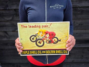 Shell Oil - Motoren - Cast Iron - Reclamebord - Gietijzer