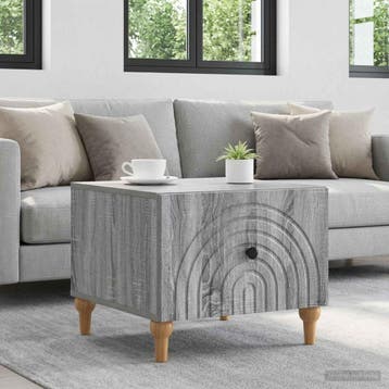 vidaXL Salontafel met lade Grijs sonoma 49 x 50 x 40 cm, Huis en Inrichting, Verzenden, Nieuw, Overige houtsoorten, 50 tot 100 cm