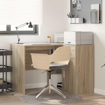 vidaXL Hoekbureau met lade met plank Sonoma Eiken 102 x 88 x, Verzenden, Nieuw
