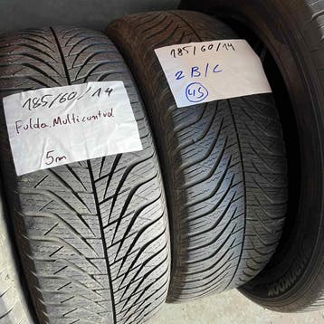 2 x Fulda 185-60-14 4 Seizoenbanden 5mm, 14 inch, Gebruikt, All Season, Band(en)