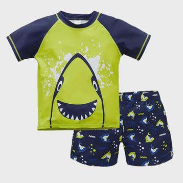 Zwemset Jongens met Haaienprint: T-shirt, Short & Zwempet, Verzenden, Nieuw