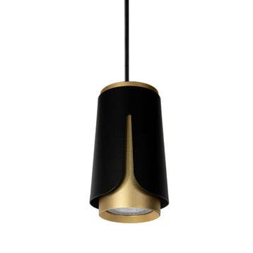 1-fase langwerpige hanglamp 14CM | Tulip | Zwart/ Goud, Ophalen of Verzenden, Nieuw