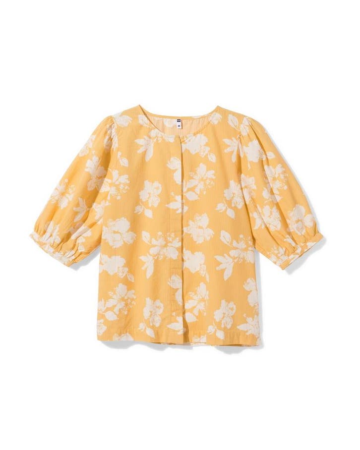 HEMA Damesblouse Taylor seersucker bloemen perzik, Kleding | Dames, Overige Dameskleding, Nieuw, Verzenden