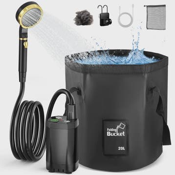 Draagbare Camping Douche met Oplaadbare Pomp & 20L Opvouwbar, Verzenden, Nieuw