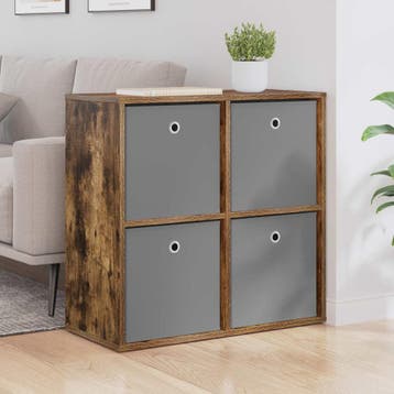 vidaXL Dressoir Gerookt eiken 68,5 x 32 x 67 cm, Verzenden, Nieuw, 50 tot 100 cm, 25 tot 50 cm