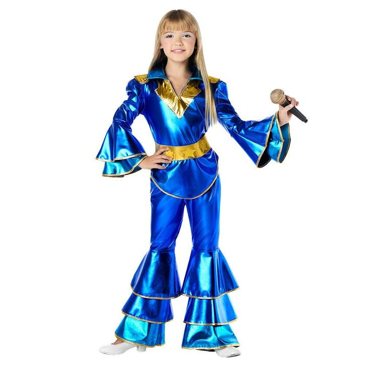 Kostuum Dancing Queen Kind Blauw, Kleding | Dames, Carnavalskleding en Feestkleding, Nieuw, Ophalen of Verzenden