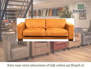 Leren bank Clear - 3 zits - Kenia Cognac (cognac) - Poten, Bohemian, Eigentijds, Modern, Retro, Vintage, Nieuw, Ophalen of Verzenden