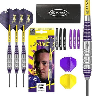 Luke Littler The Nuke Brass Darts - 22 gram (Dart Pijlen), Sport en Fitness, Darts, Ophalen of Verzenden, Nieuw, Pijlen