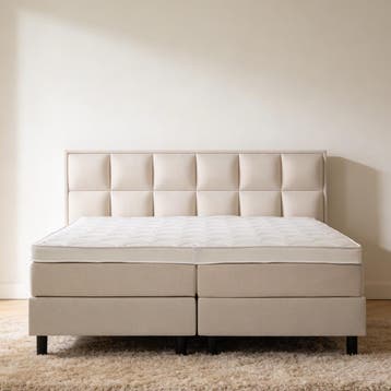 van Schaik Boxspring Toledo Beige - 130 x 190, Nieuw