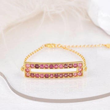 Zonder minimumprijs - Armband Zilver - Toermalijn -, Nieuw