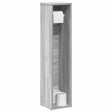 vidaXL Badkamerkast met rolhouder grijs Sonoma 20,5x20x90 cm, Verzenden, Nieuw, (Half)hoge kast