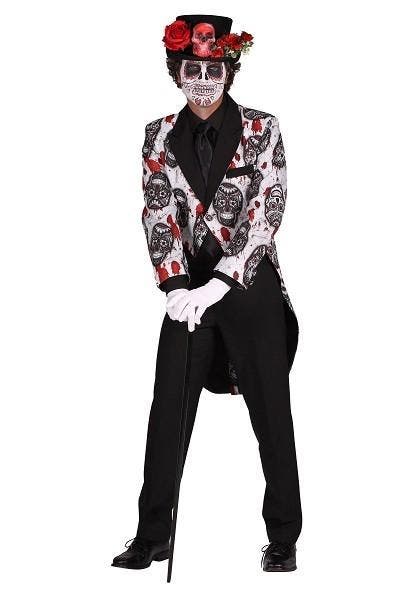 Gevoerde Mexican Skull Frackjas Heren - L, Kleding | Dames, Carnavalskleding en Feestkleding, Kleding, Nieuw, Verzenden