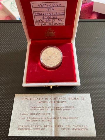 Vaticaan. 500 Lire 1992 (Zonder minimumprijs)