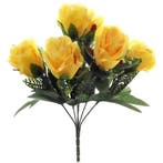 Zijden Rozen met Gips en Blad Geel Boeketje 33 cm, Ophalen of Verzenden, Nieuw