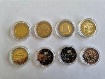 Europa. 2 Euro 2011/2020 (8 monnaies) Proof + BU (Zonder