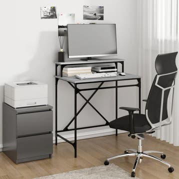 vidaXL Bureau 80x50x90 cm bewerkt hout en ijzer grijs sonoma, Huis en Inrichting, Verzenden, Nieuw