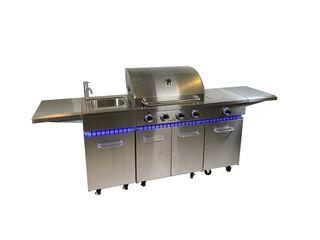 Gasbarbecue Vonato RVS Keuken Grill Chef 4 Mat geborsteld, Nieuw