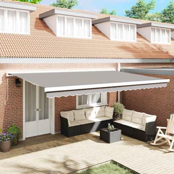 vidaXL Vervangingsdoek voor zonnescherm Lichtgrijs 5 x 3 m, Verzenden, Nieuw