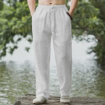 Heren Katoen Linnen Strandbroek - Comfortabele Casual Joggin, Verzenden, Nieuw
