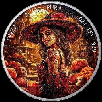 Mexico. 1 Onza 2024 Mosaic - Dia de los Muertos , 1 Oz