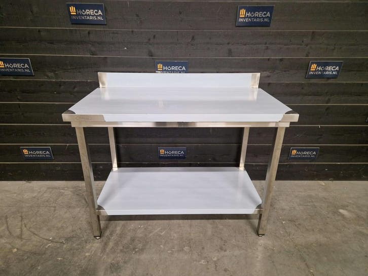 Werktafel | bodemschap | spatrand | RVS | 120x70 cm, Zakelijke goederen, Horeca | Keukenapparatuur, Nieuw in verpakking, RVS Meubilair