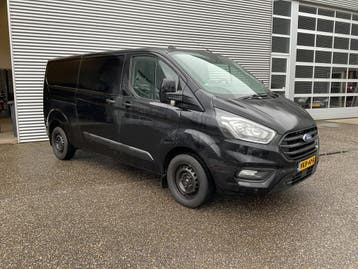 Ford Transit Custom 2.0 TDCI 130 pk L2 EXPORT Riem V.V./ Car, Stof, Gebruikt, Euro 6, Zwart