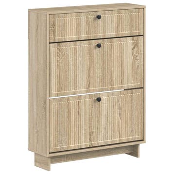 vidaXL Schoenenkast EDE 78 x 24 x 103 cm Bewerkt hout Sonoma, Huis en Inrichting, Verzenden, Nieuw