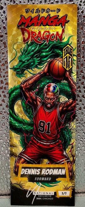 2026 Wild Card Manga Golden Dragon Dennis Rodman 1/1 Jeden, Nieuw