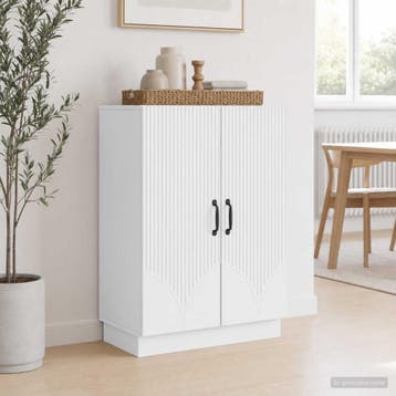 vidaXL Dressoir Wit 66 x 34,5 x 87 cm Bewerkt hout, Verzenden, Nieuw, Overige houtsoorten, Minder dan 50 cm